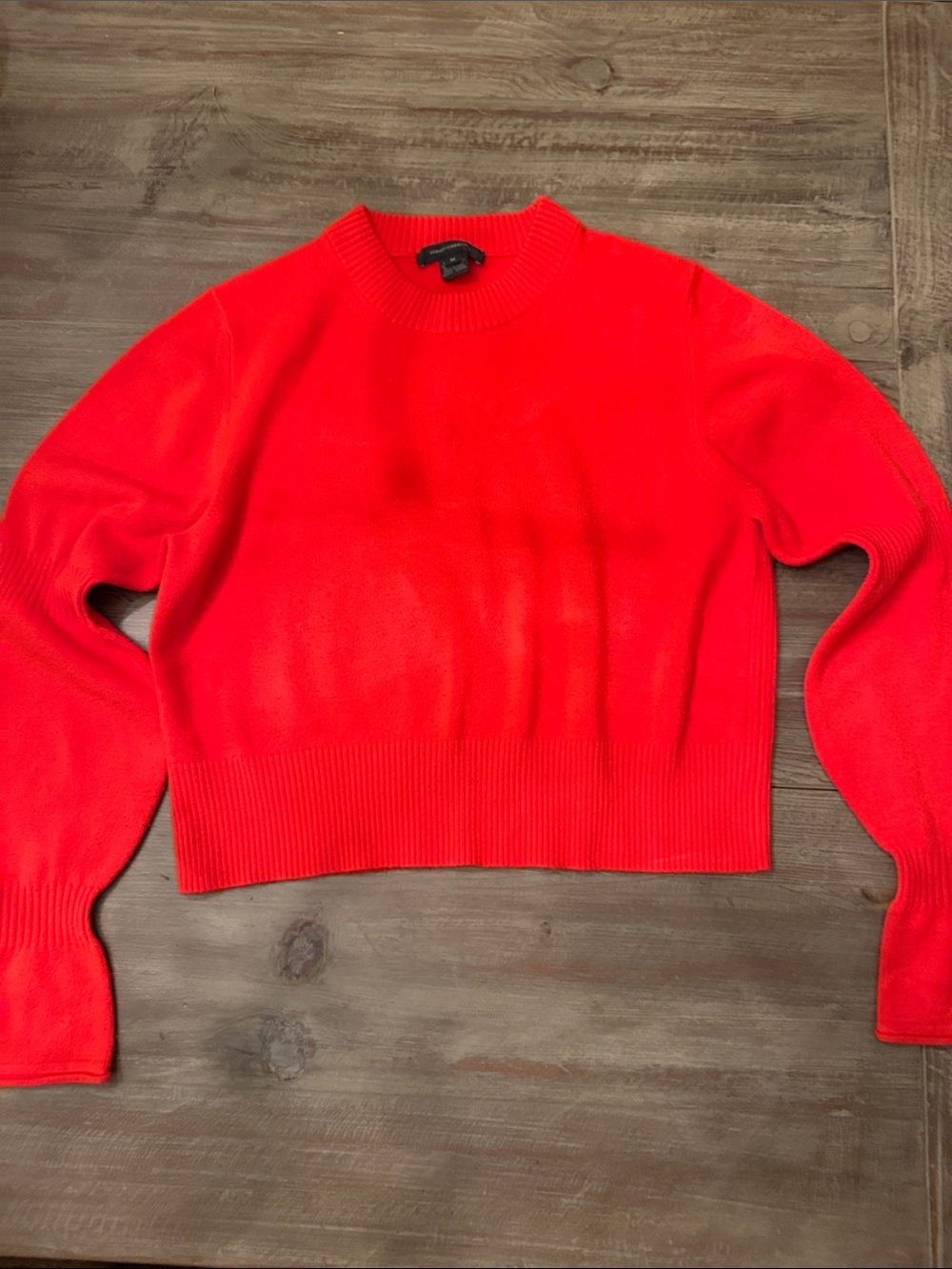 French Connection Babysoft Collection Orange/ Red Crewneck with balloon sleeves